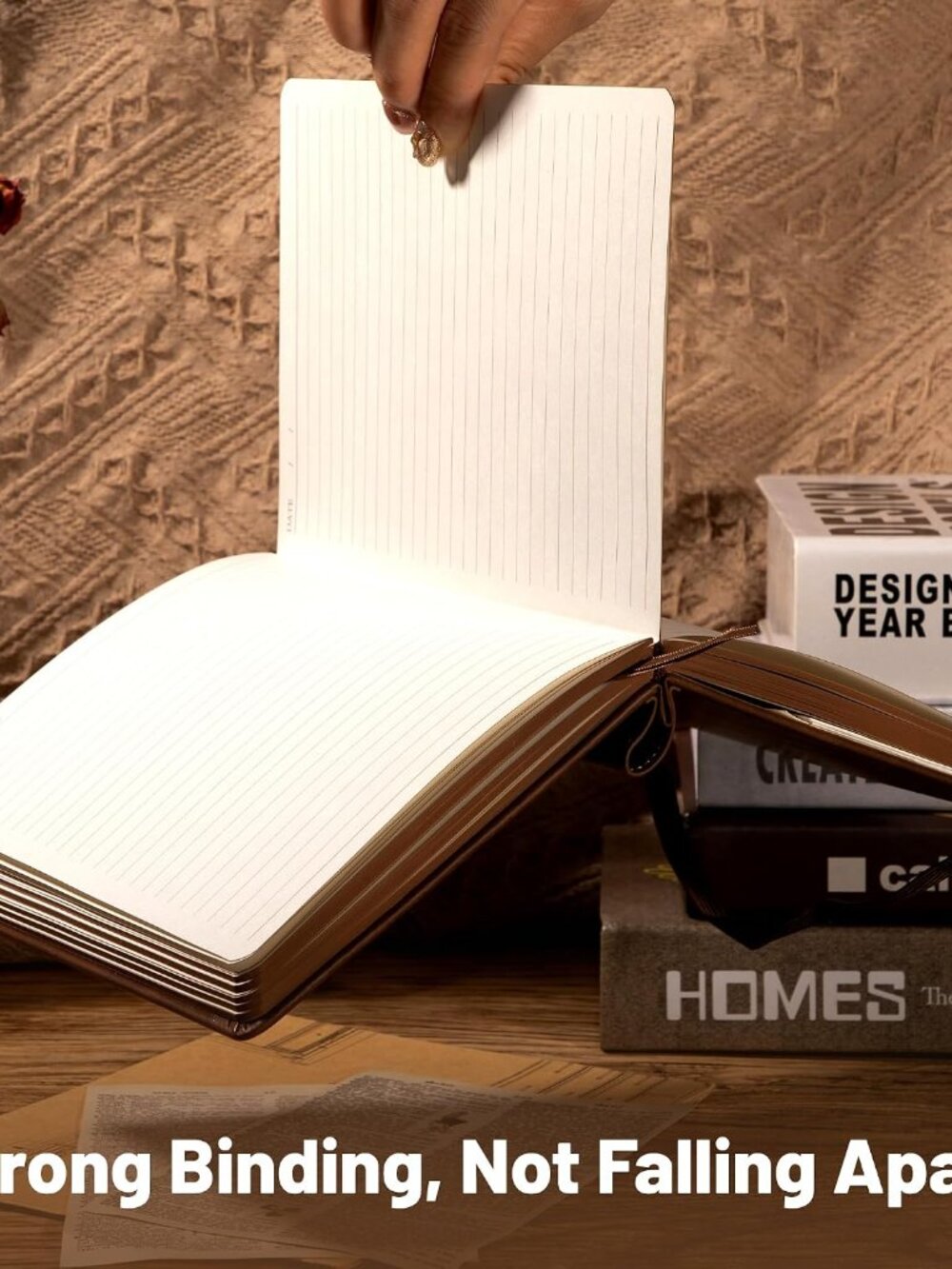 Compass Leather Journal for Men Women, A5 Lined Notebook Writing Gift - Picture 3 of 7